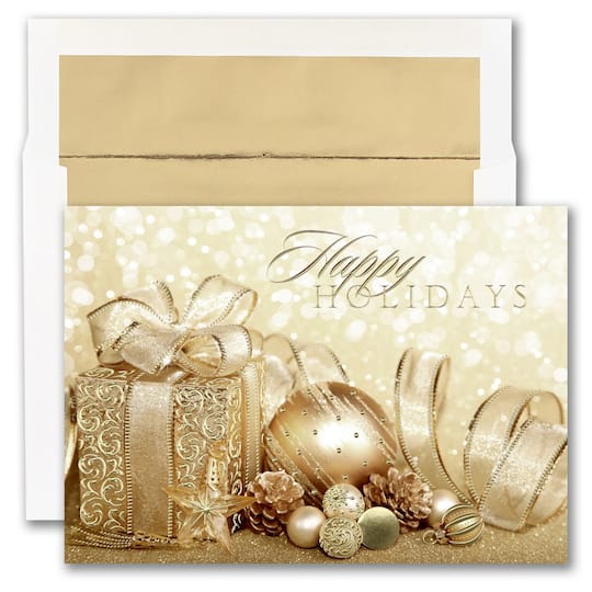 JAM Paper 5&#x22; x 7&#x22; Holiday Package Blank Cards &#x26; Matching Envelopes Set, 25ct.